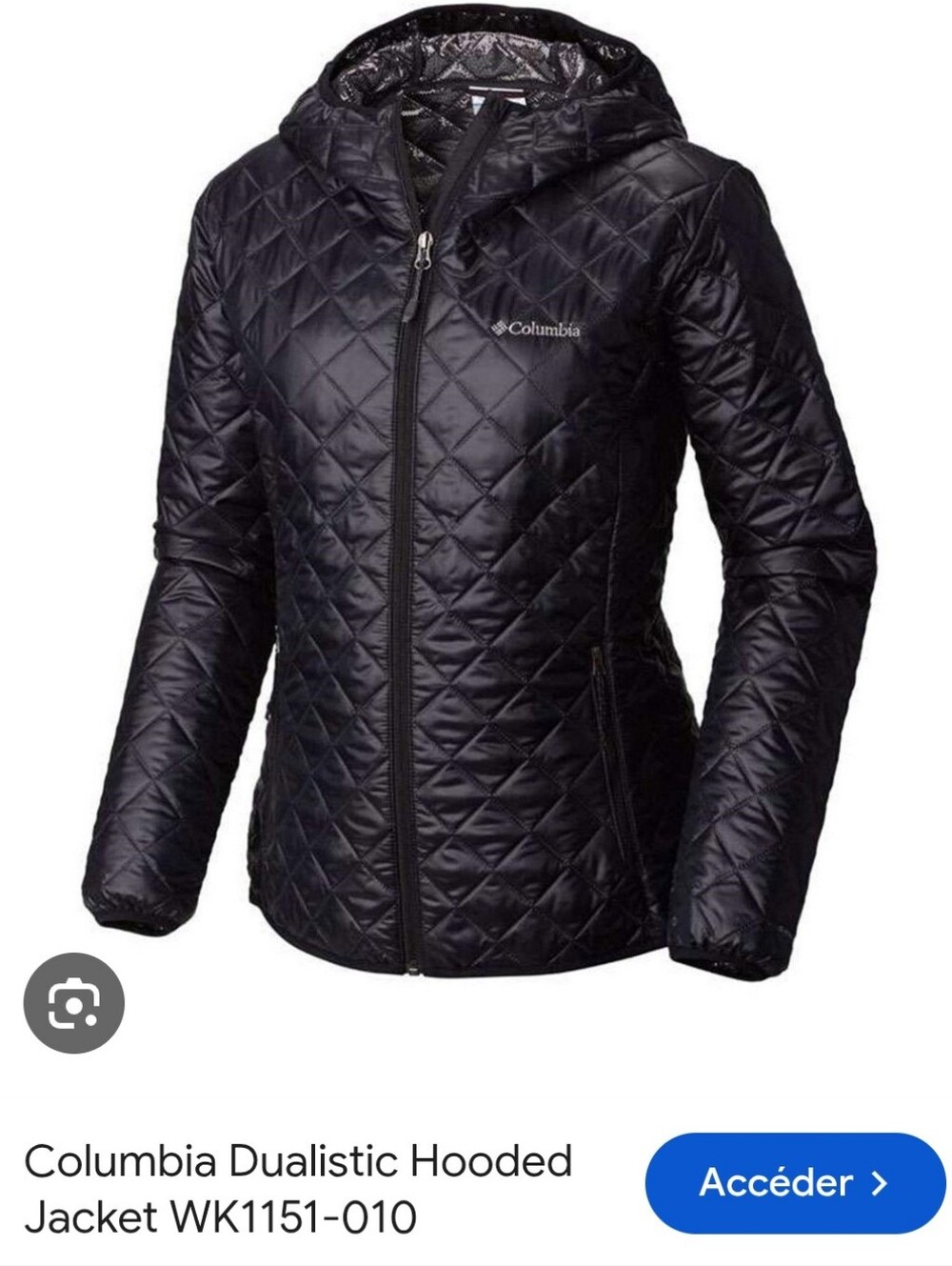 Columbia Black Quilted Hooded Puffer Jacket Sz M